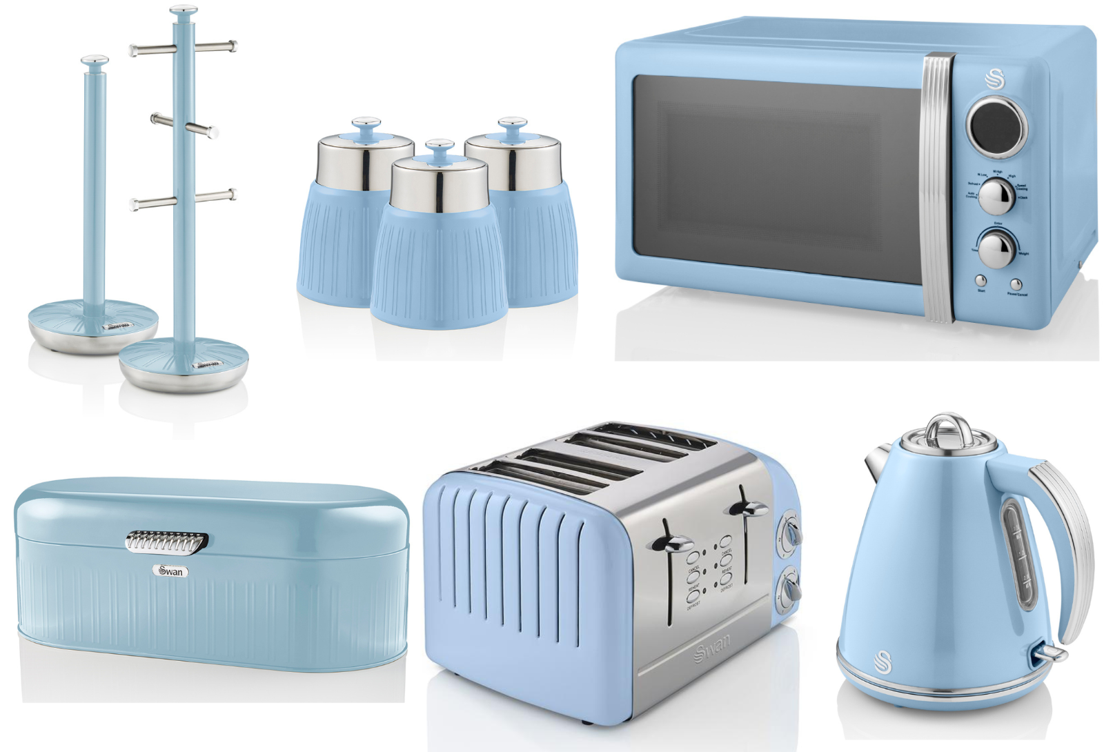 Swan blue kettle 2024 and toaster