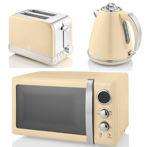 Swan 800W Retro Cream Digital Microwave