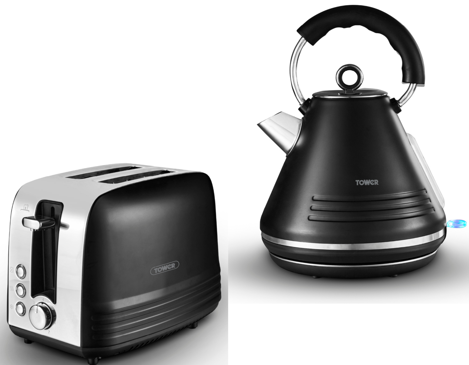 Tower T10074BLK Ash Rapid Boil Pyramid 1.7L Kettle - Black