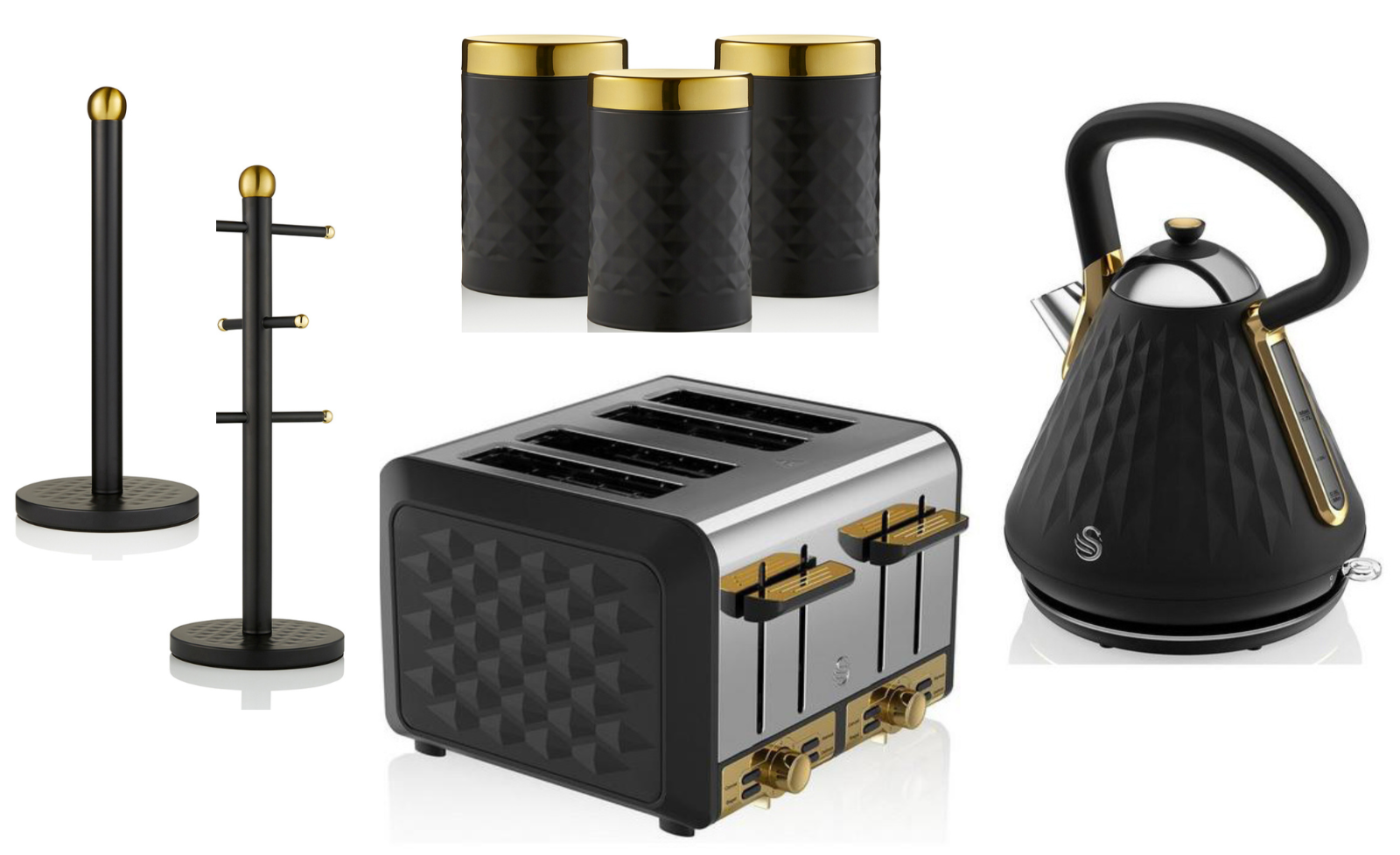 Black and gold 2024 kettle and toaster