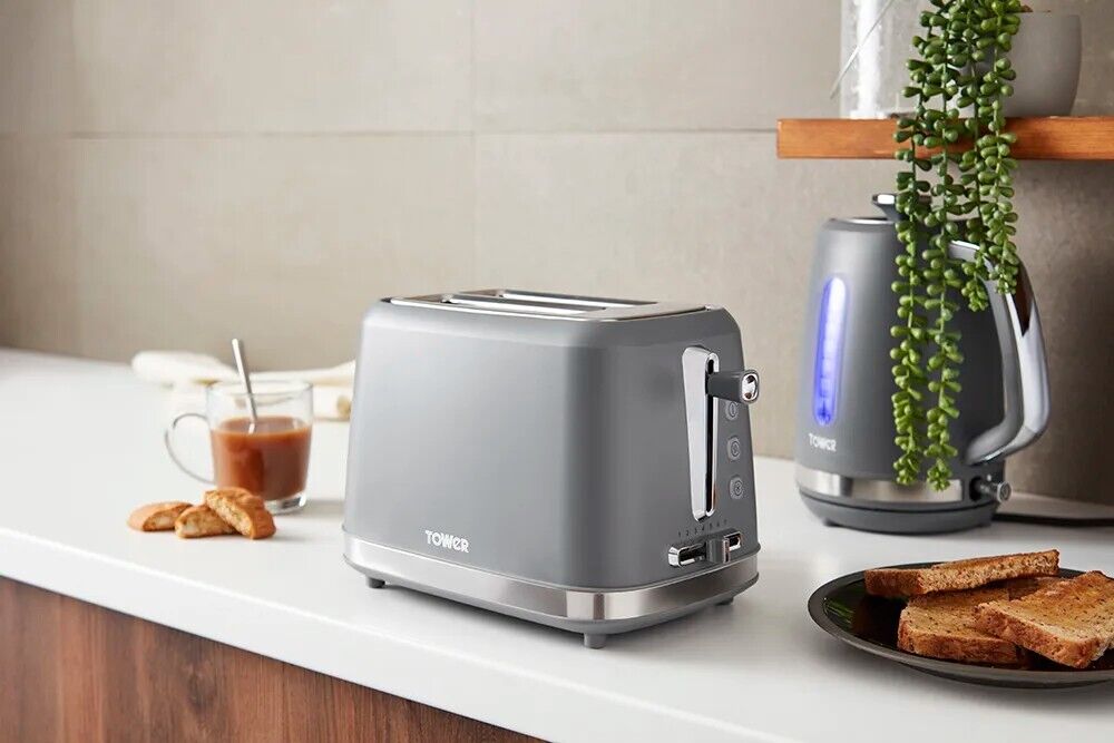 Tower Odyssey 2 Slice Toaster Grey with Chrome Accents T20070G