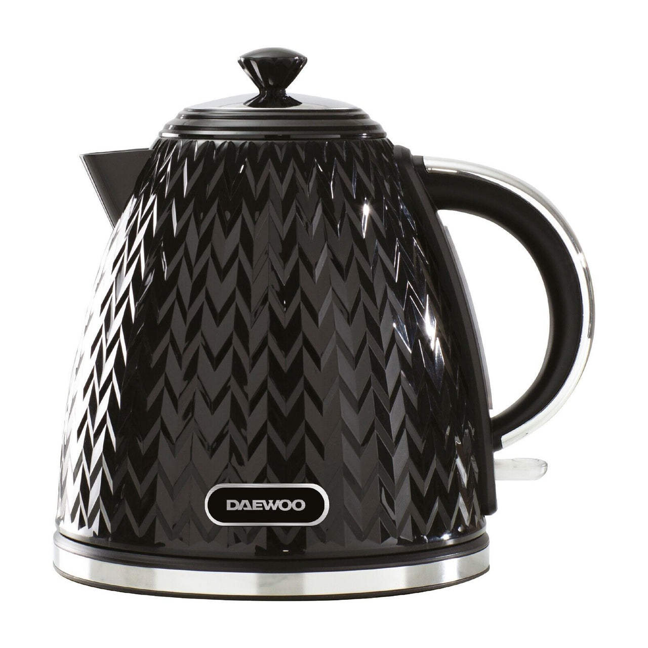 Daewoo Argyle Black 1.7L 3KW Jug Kettle SDA1773 Diamond Pattern, Rapid Boil