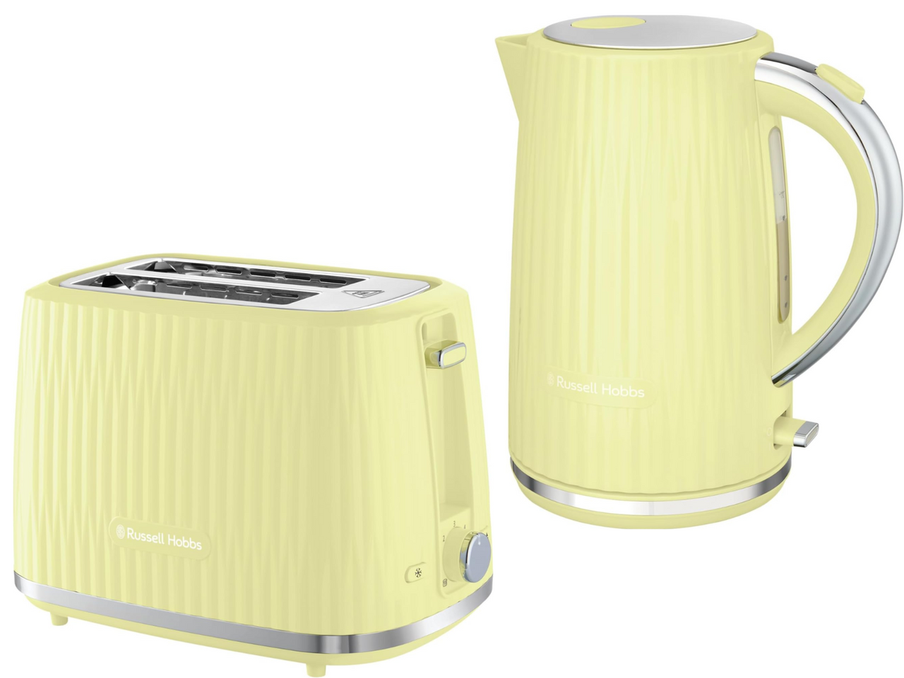 Russell Hobbs Eden Lemon Yellow 1.7L Kettle & 2 Slice Toaster Matching Set