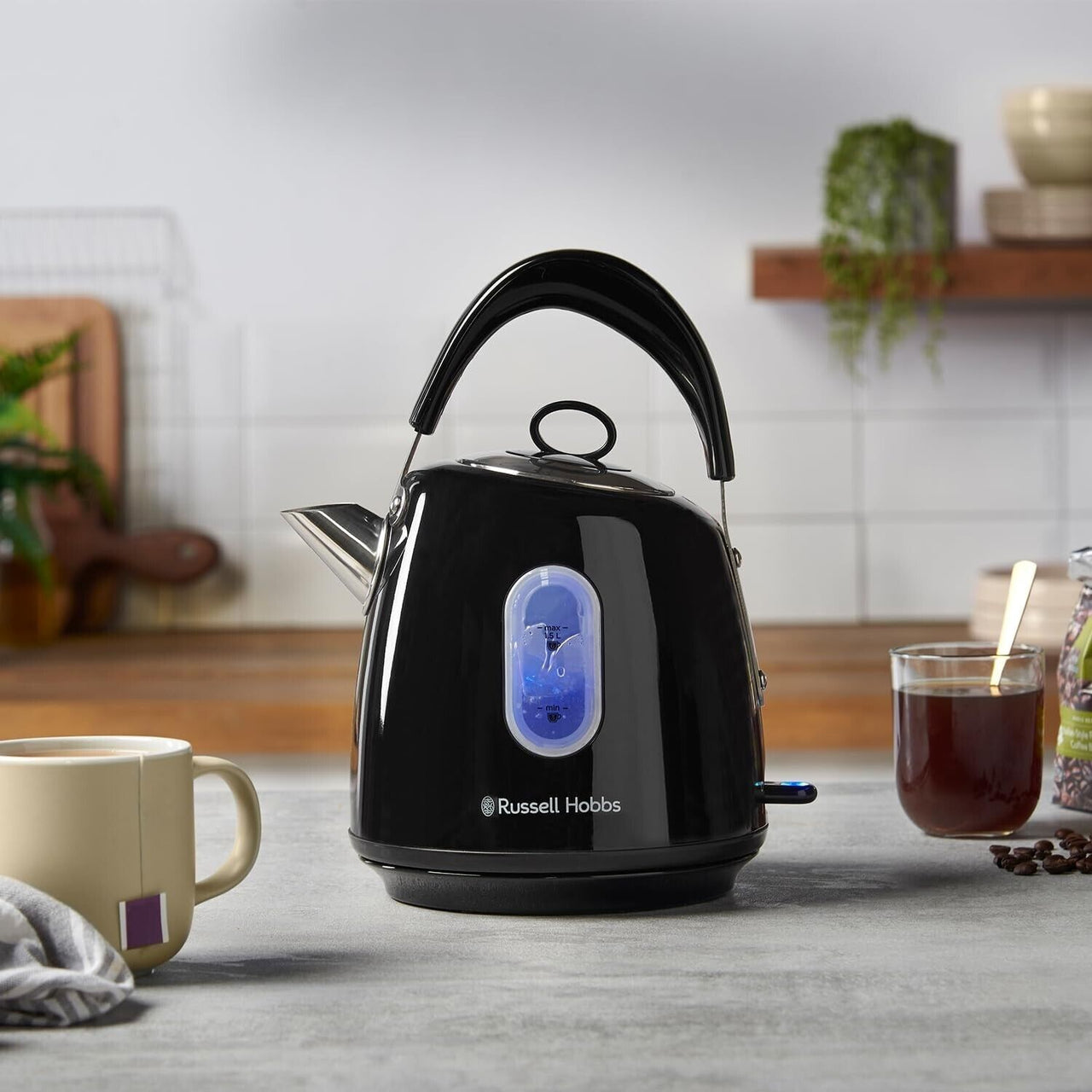 Russell Hobbs Stylevia Black 1.5L Kettle - Rapid Boil Contemporary Kettle