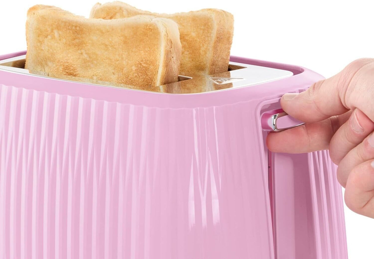 Russell Hobbs Eden Pink 2 Slice Toaster - Raspberry Pink Textured Design Toaster