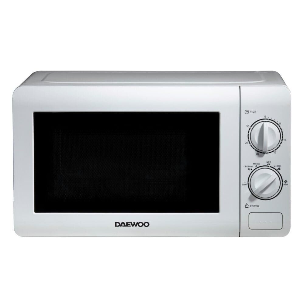 Daewoo 20L White Manual 800W Microwave Oven with Stainless Steel Cavity SDA2075GE