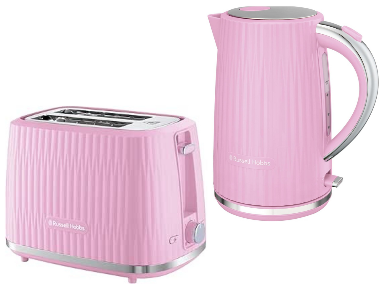 Russell Hobbs Eden Raspberry Pink 1.7L Kettle & 2 Slice Toaster Matching Set