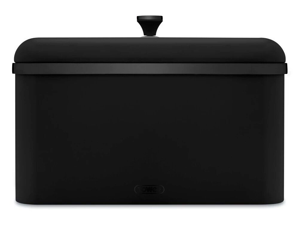 Tower Sera Breadbin in Black With Black Smoked Trim -  Contemporary Kitchen Storage