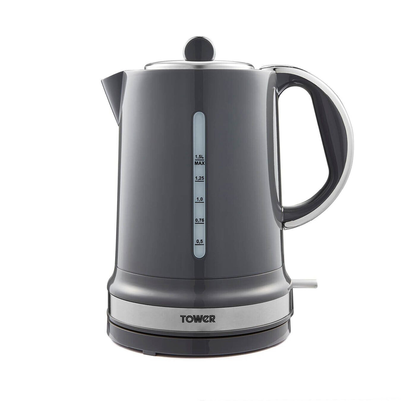 Tower Belle 1.5L 3KW Jug Kettle  in Graphite Grey  with Steel Accents T10049GRP