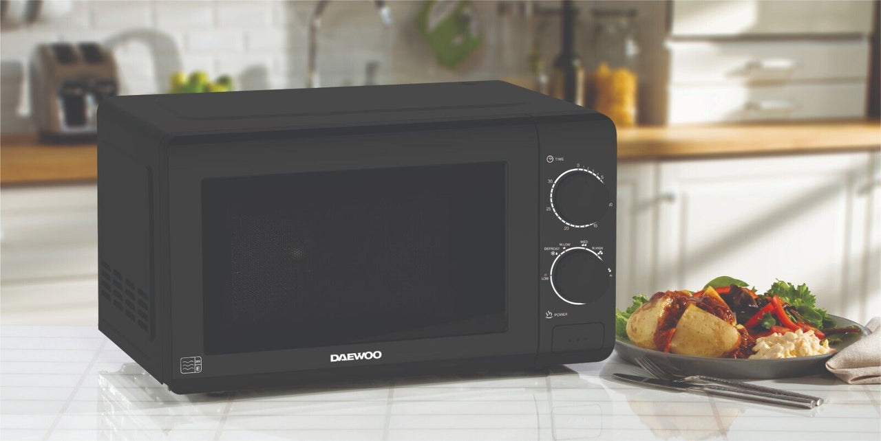 Daewoo Black 700W 20L Manual Microwave Oven SDA2161