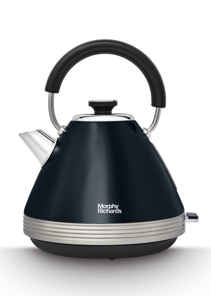 Morphy Richards Venture Retro Onyx Pyramid Kettle & 4 Slice Toaster in Black