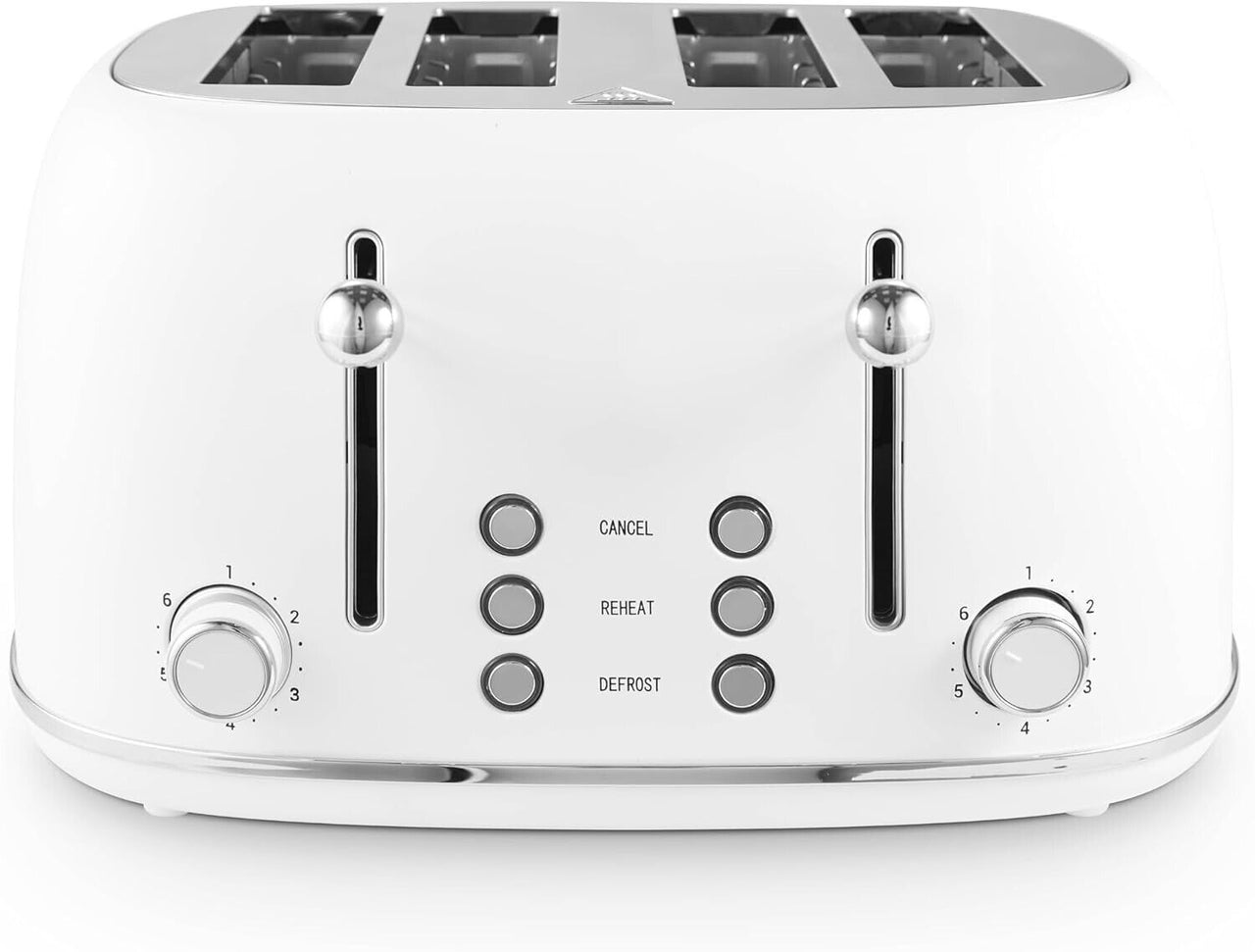 Tower Heritage 4 Slice Toaster In White & Chrome