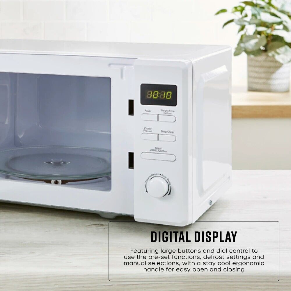 Swan White Microwave SM4421WHT 800W 20L Digital Microwave