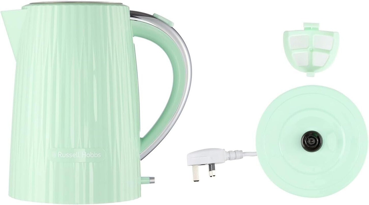 Russell Hobbs Eden Pistachio Green 1.7L 3KW Kettle with Chrome Accents, Perfect Pour Spout