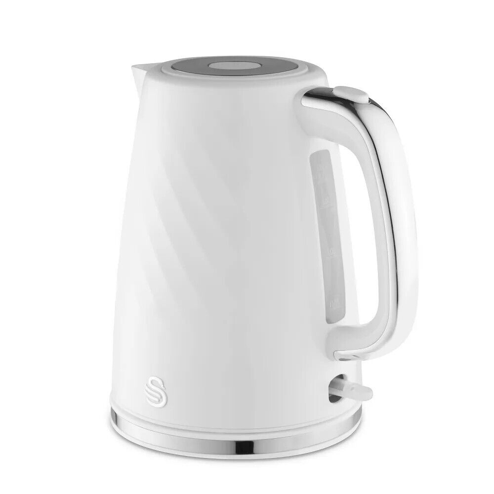 Swan Windsor White 1.7L Kettle Textured Finish with Chrome Accents SK14611WHT