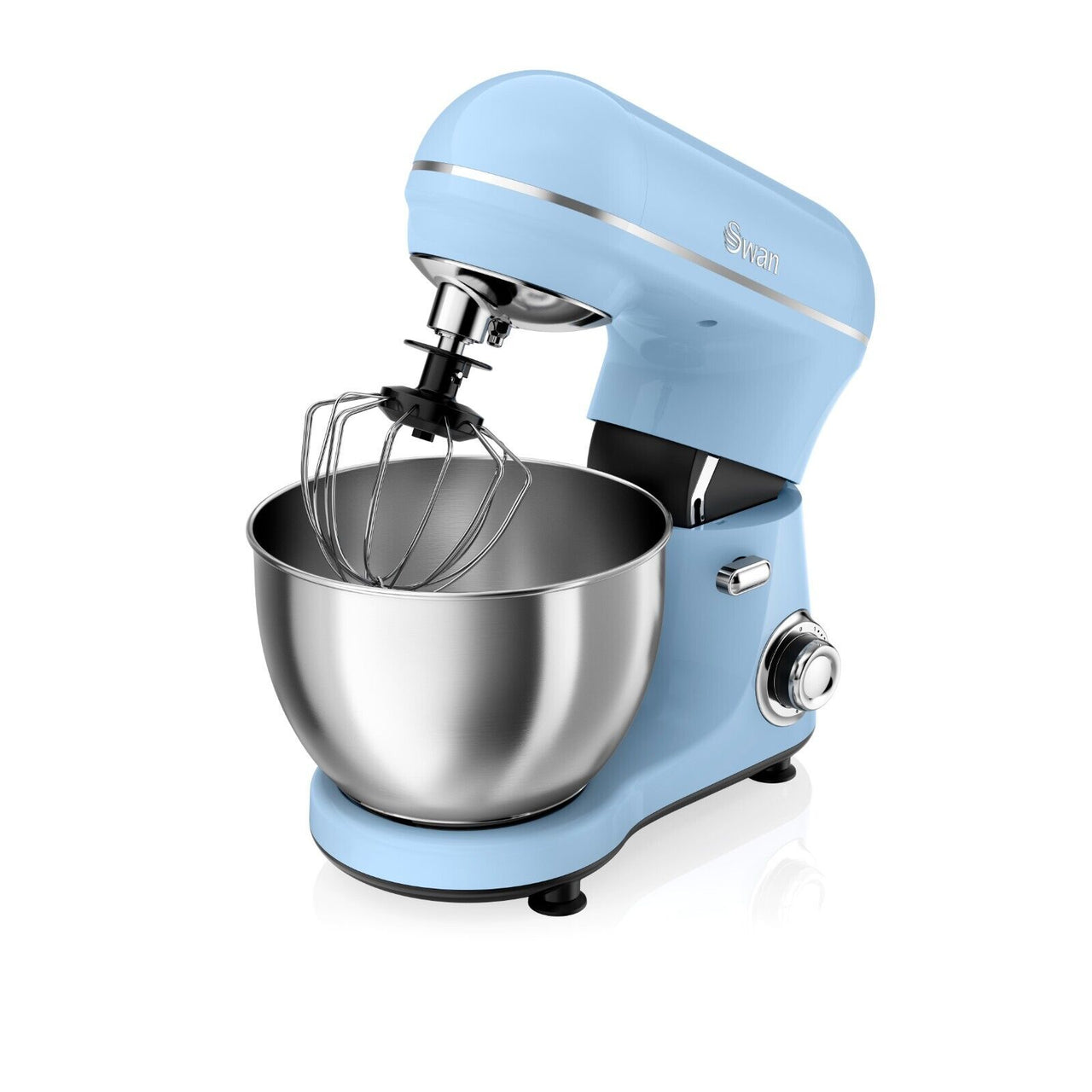 Swan Retro Blue Stand Mixer 4L Stainless Steel Bowl 8 Speed Settings SP21060BLN