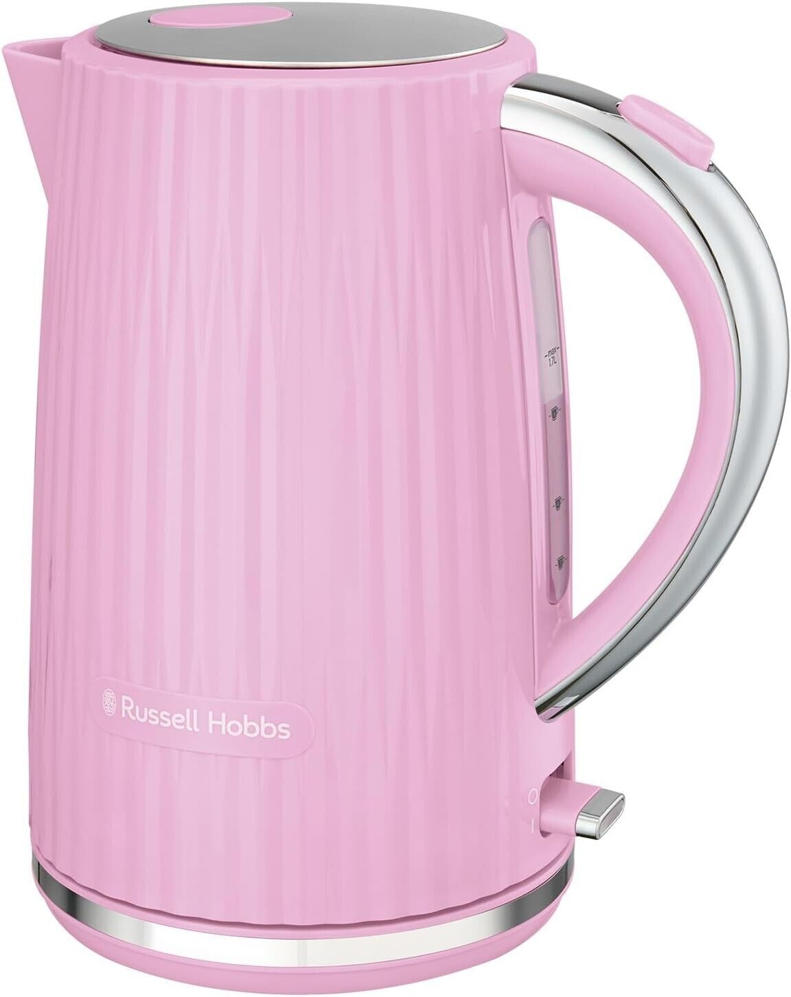 Russell Hobbs Eden Raspberry Pink 1.7L 3KW Kettle with Chrome Accents & Perfect Pour Spout