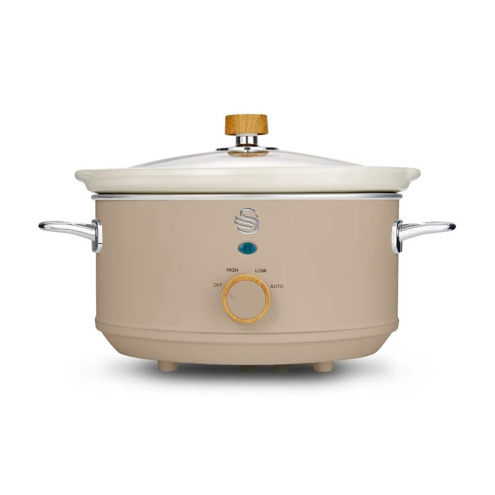 Swan Nordic Slow Cooker in Oatmeal Colour 3.5L Family Capacity Cooking SF17021OAT