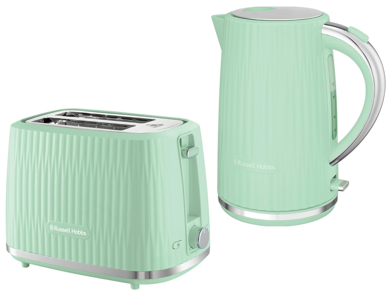 Russell Hobbs Eden Pistachio Green 1.7L Kettle & 2 Slice Toaster Matching Set