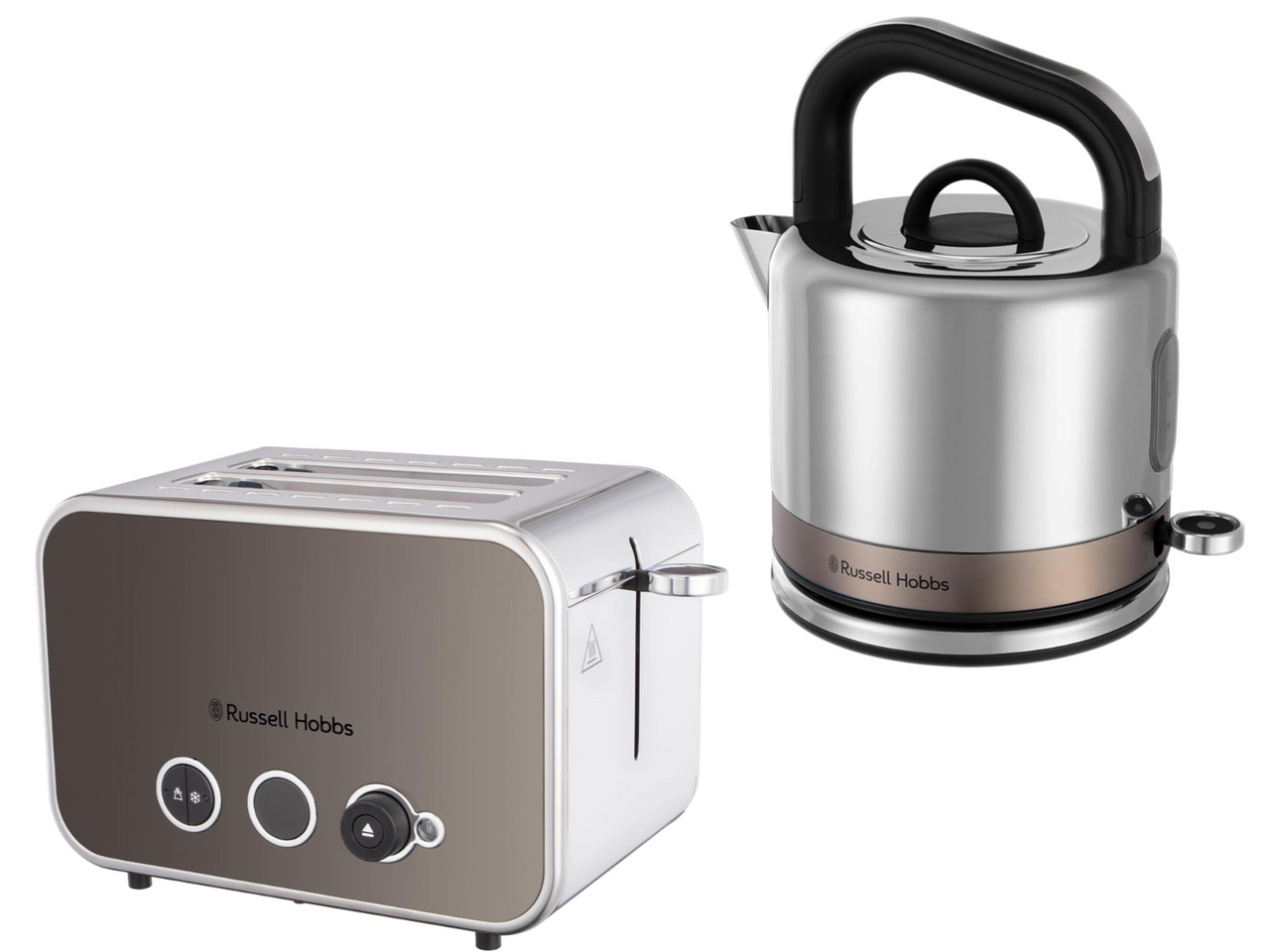 Russell Hobbs Distinctions Titanium 1.5L 3KW Kettle & 2 Slice 1600W Toaster Matching Set