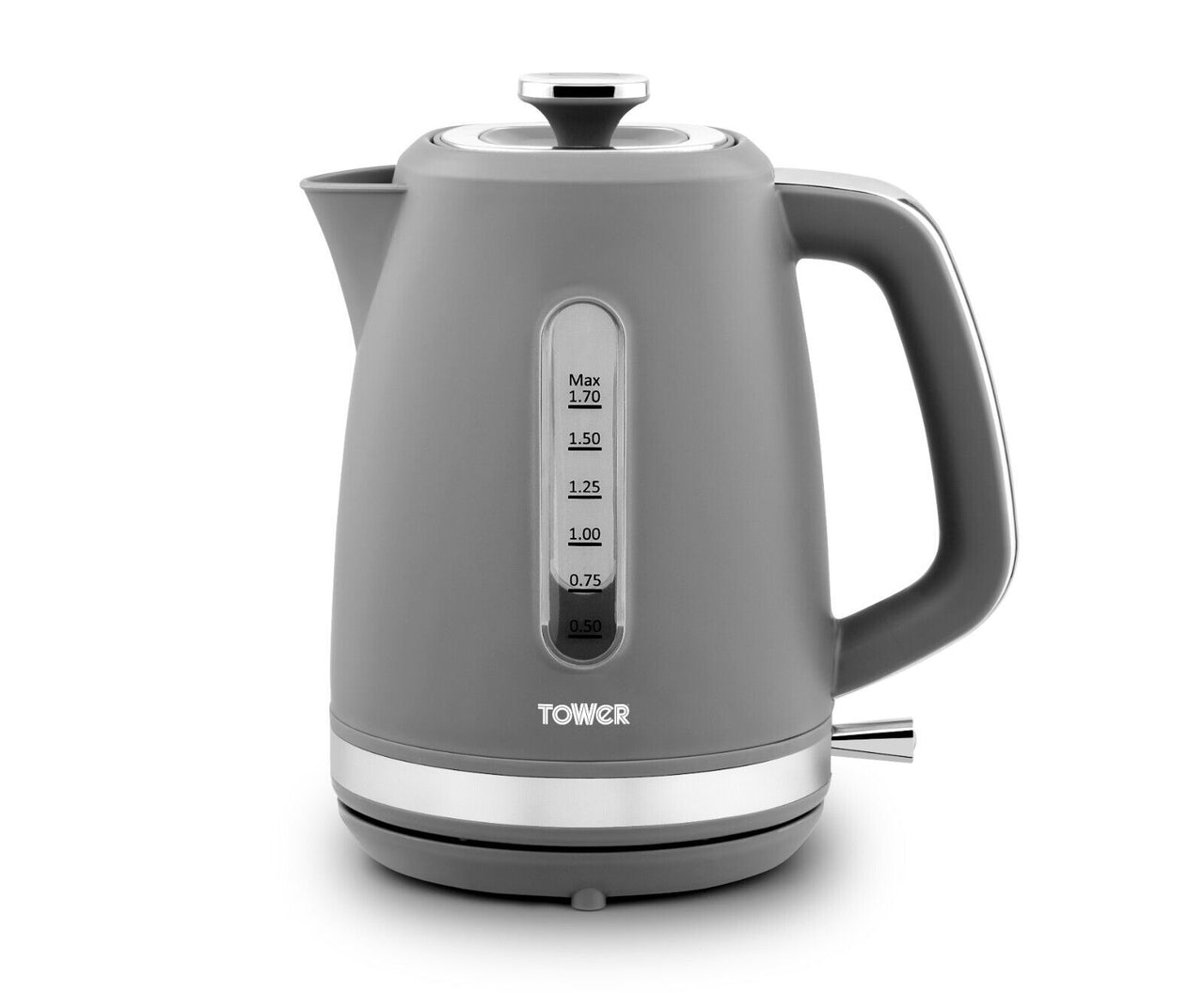 Tower Odyssey 1.7L 3KW Kettle Grey with Chrome Accents