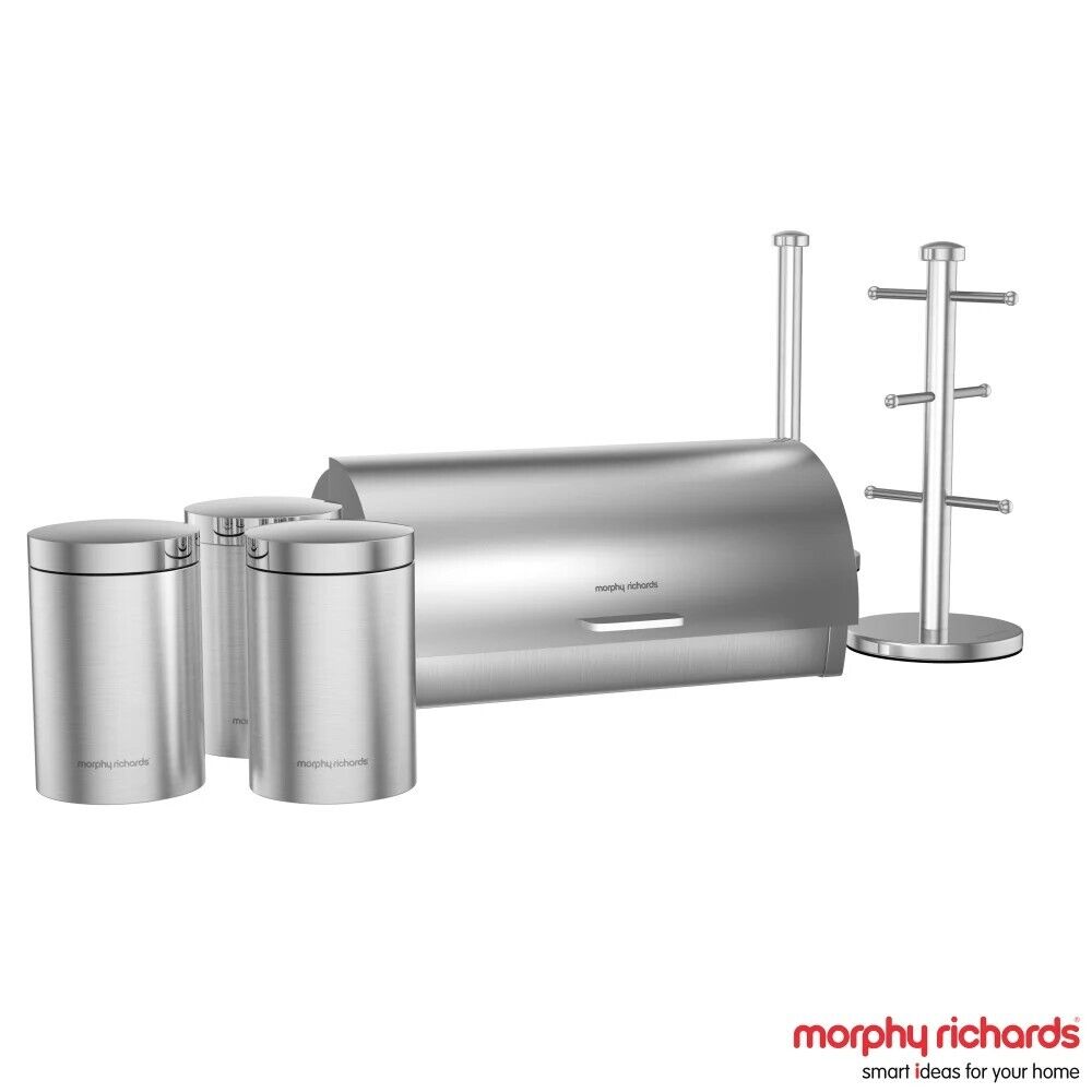 Morphy Richards Accents Silver Stainless Steel 6 Piece Kitchen Storage Set 974104