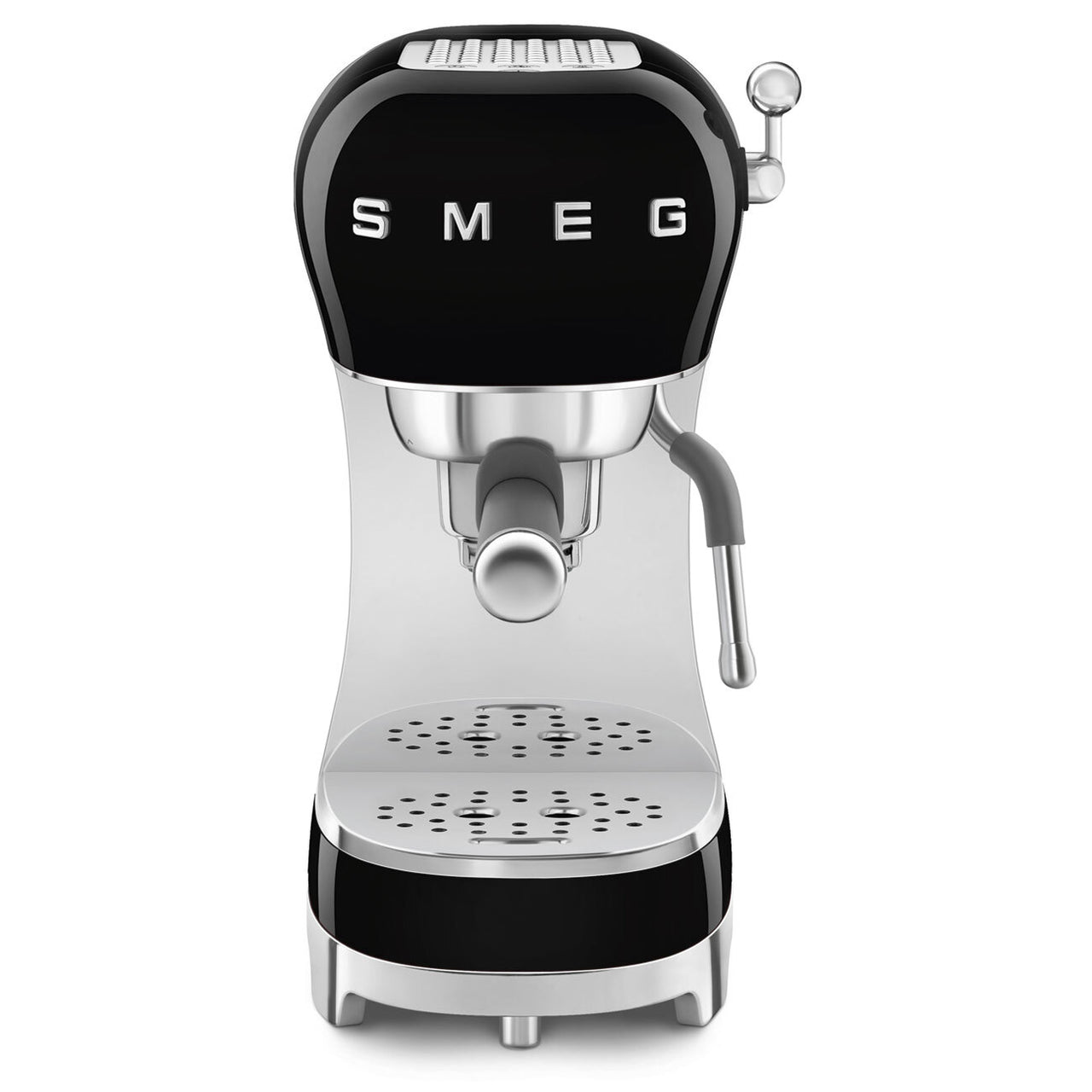 SMEG Espresso Coffee Machine in Black with Steam Wand ECF02BLUK