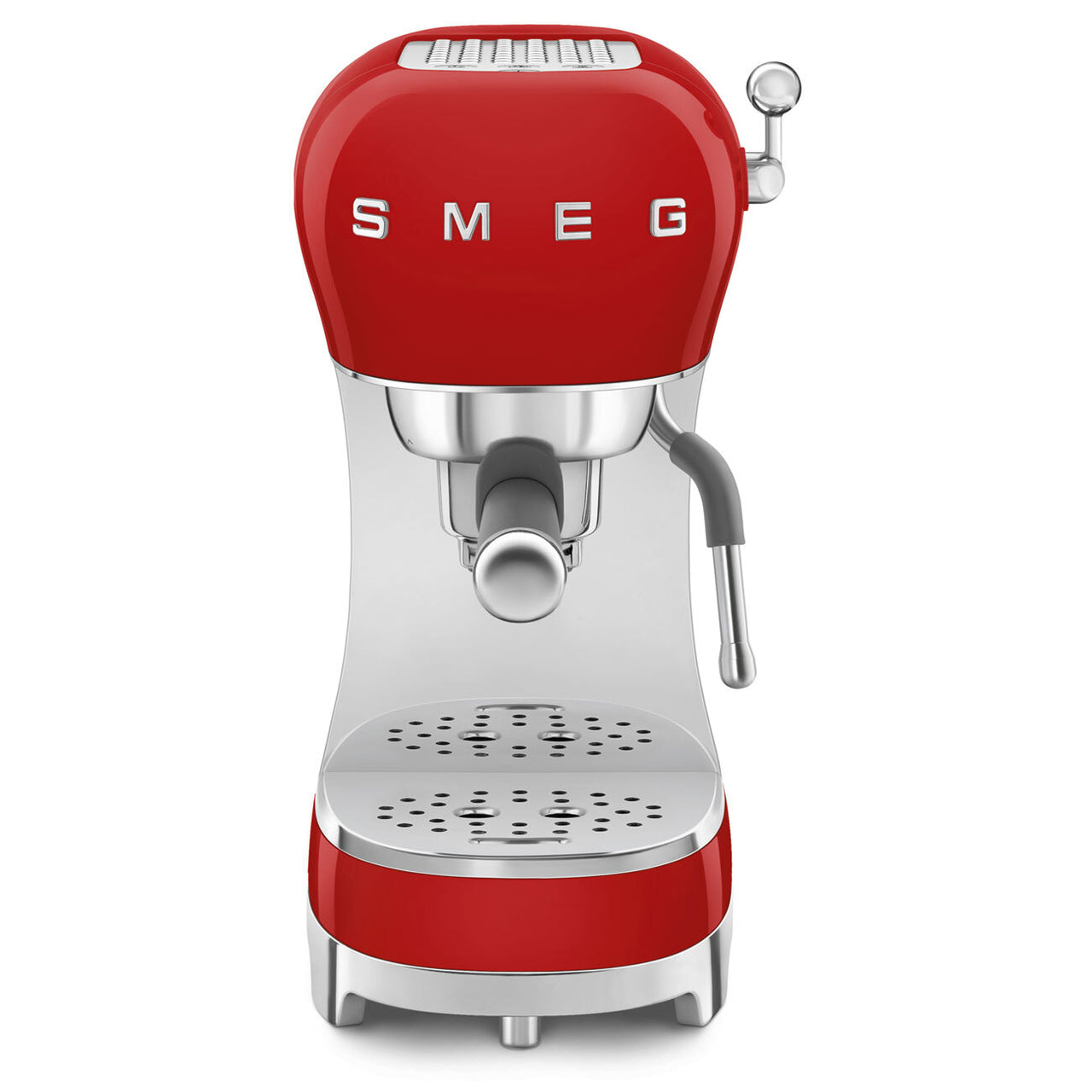 SMEG Espresso Coffee Machine in Red with Steam Wand ECF02RDUK