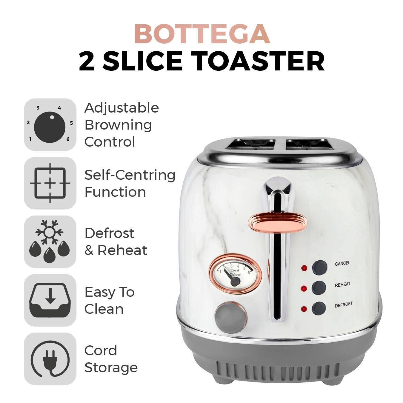 Marble kettle outlet and toaster set