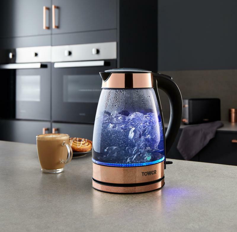 Rose gold glass sales kettle