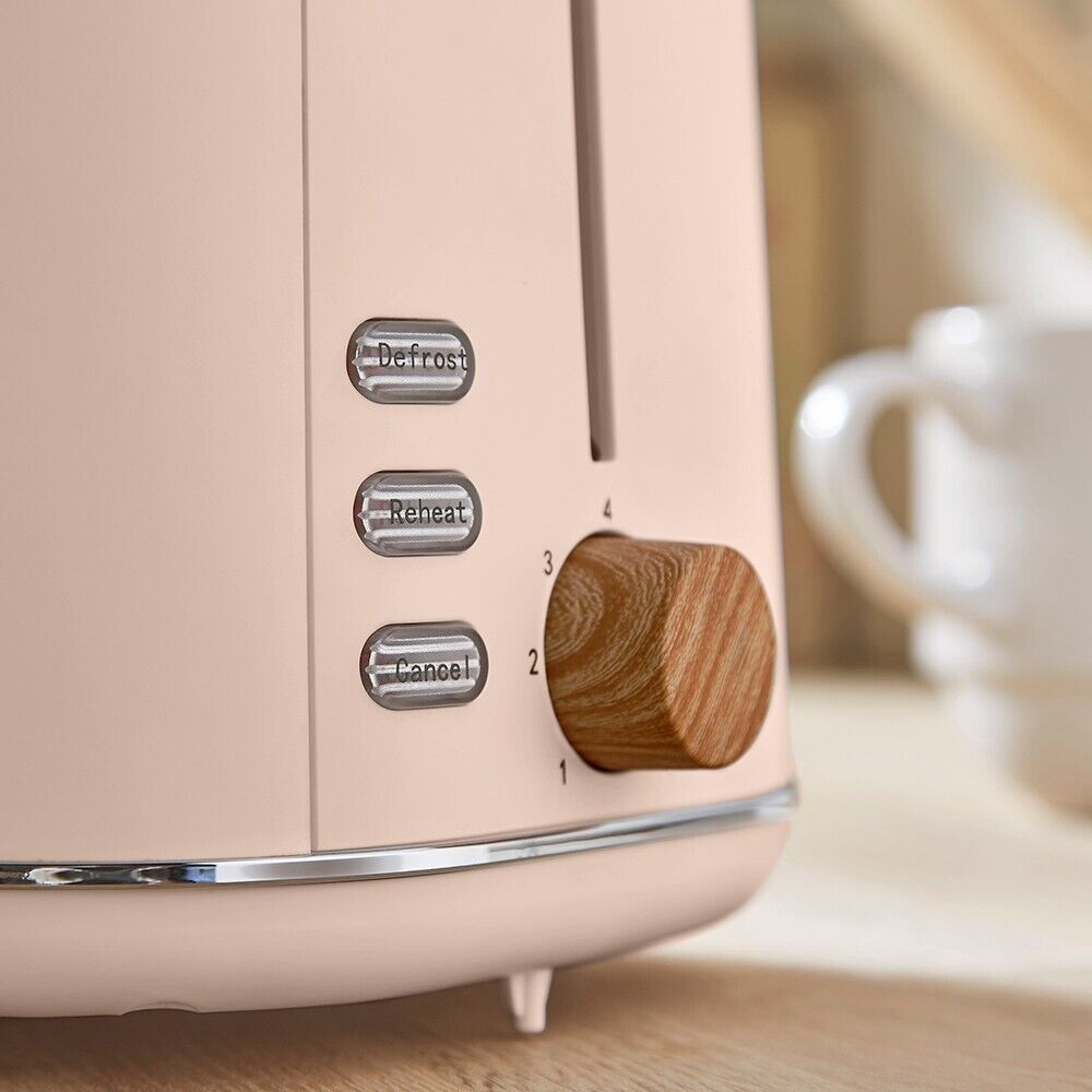 Tower Scandi Pink Clay Kettle 2 Slice Toaster Bread Bin Canisters Bisc