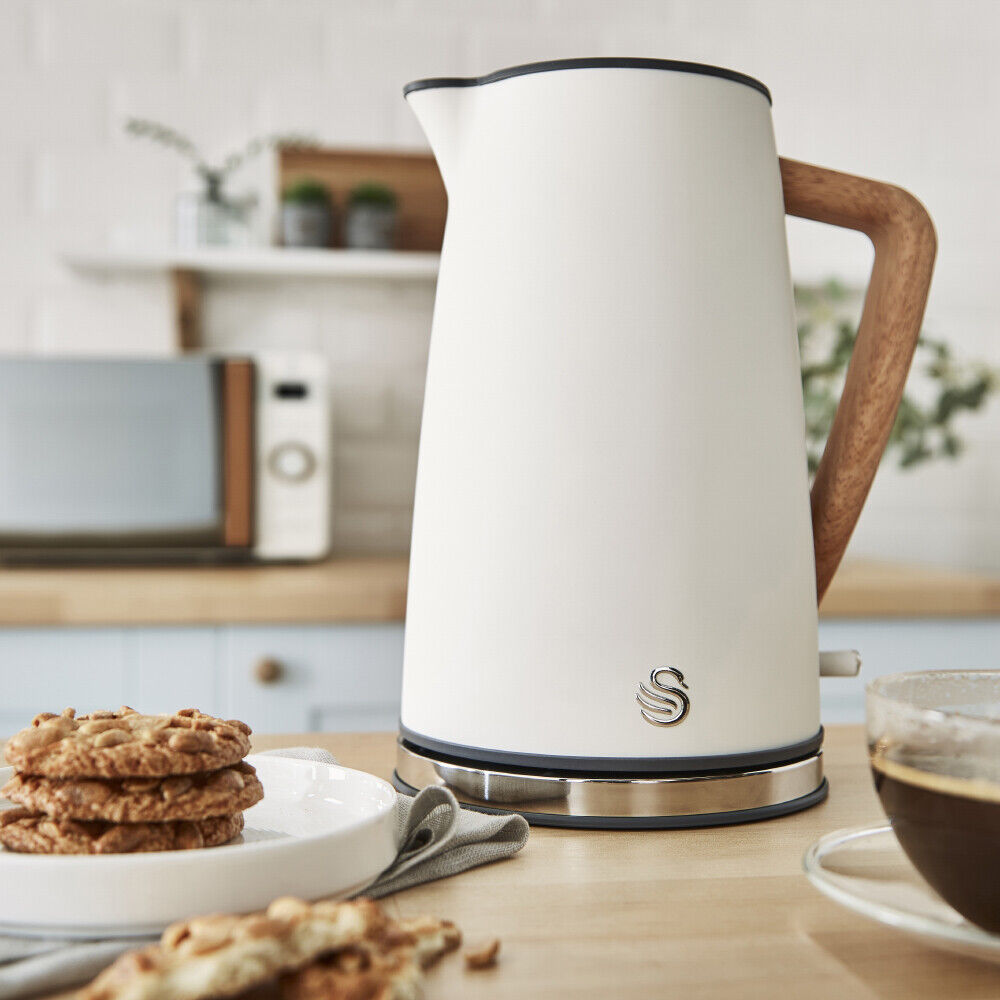 Swan Nordic Kettle 2 Slice Toaster Digital Microwave White Scandinavia