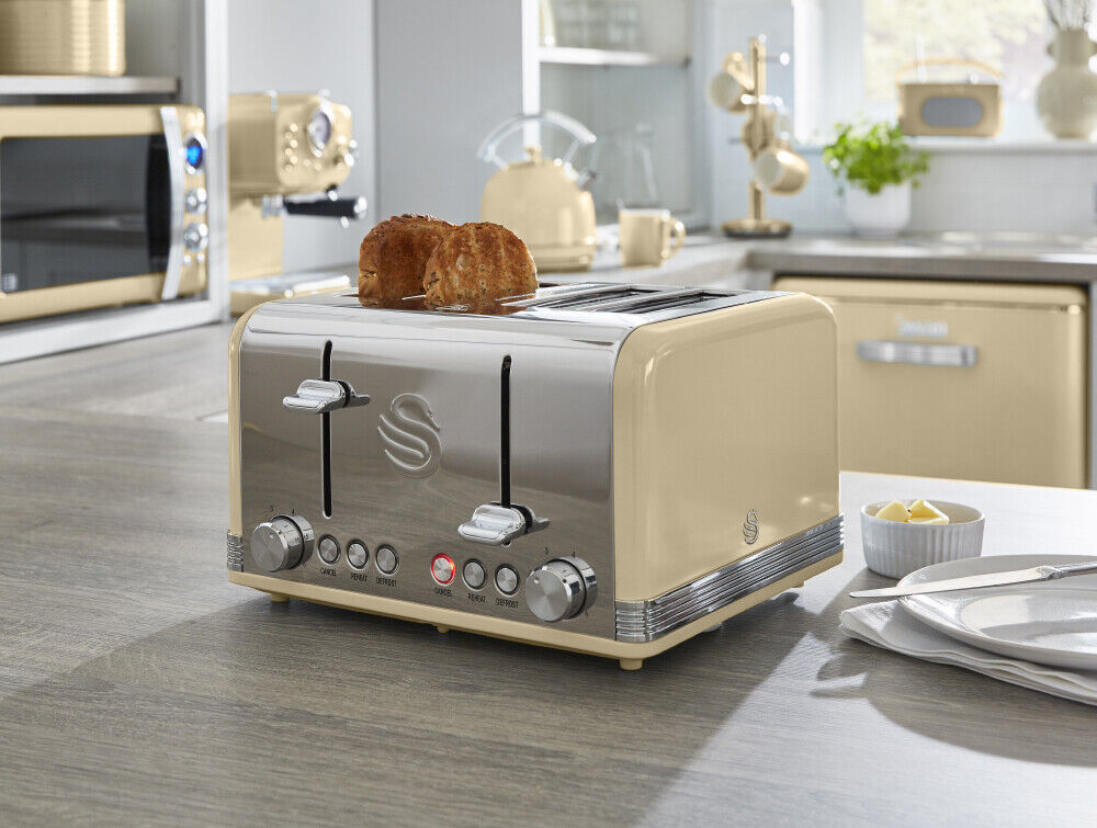 Cream kettle toaster store microwave