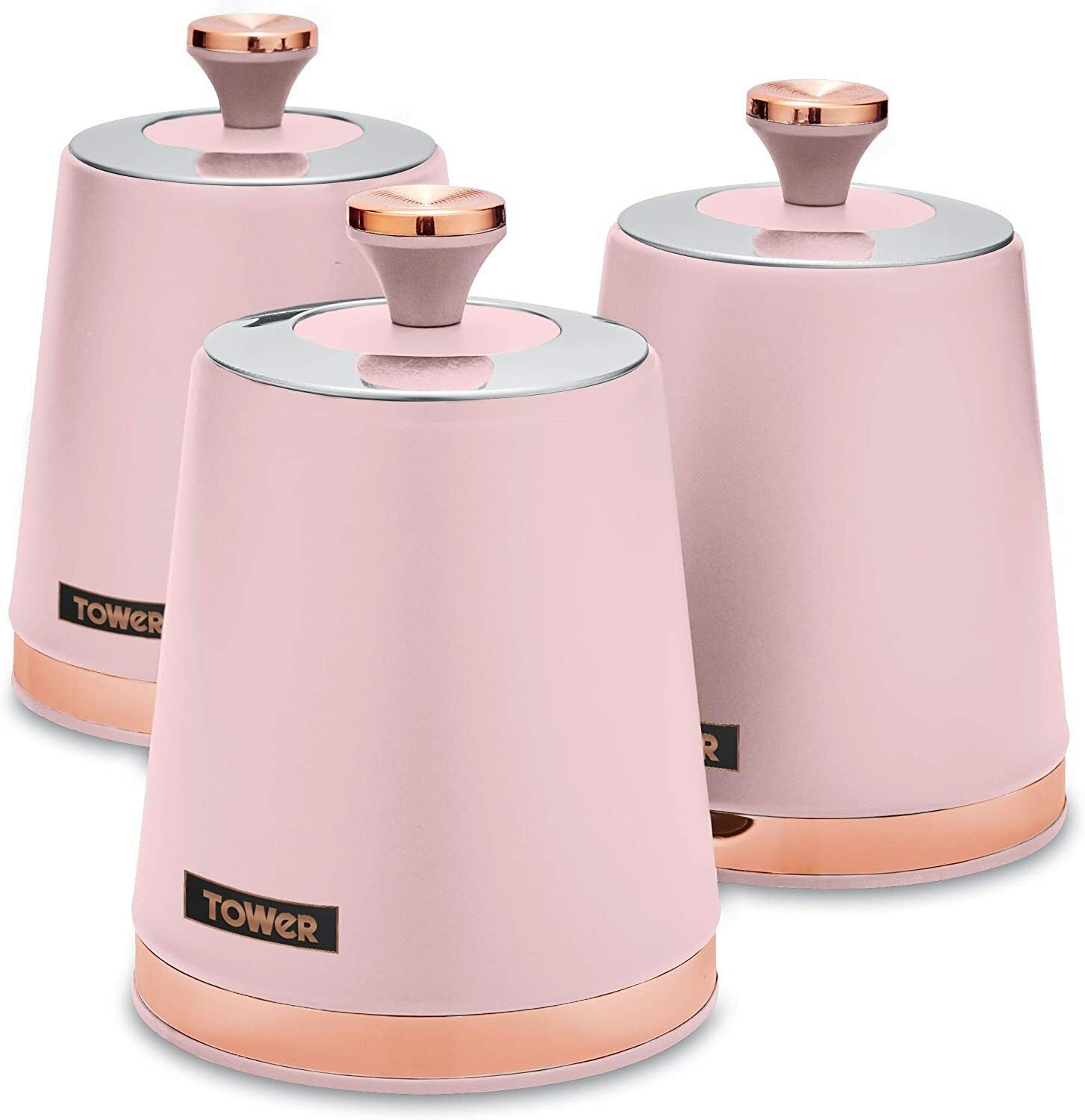 Rose gold and black tea coffee sugar sales canisters