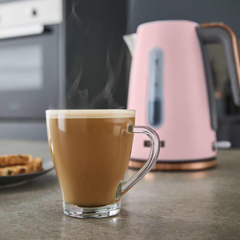 Tower Cavaletto 1.7L Jug Kettle & 4 Slice Toaster Pink & Rose Gold