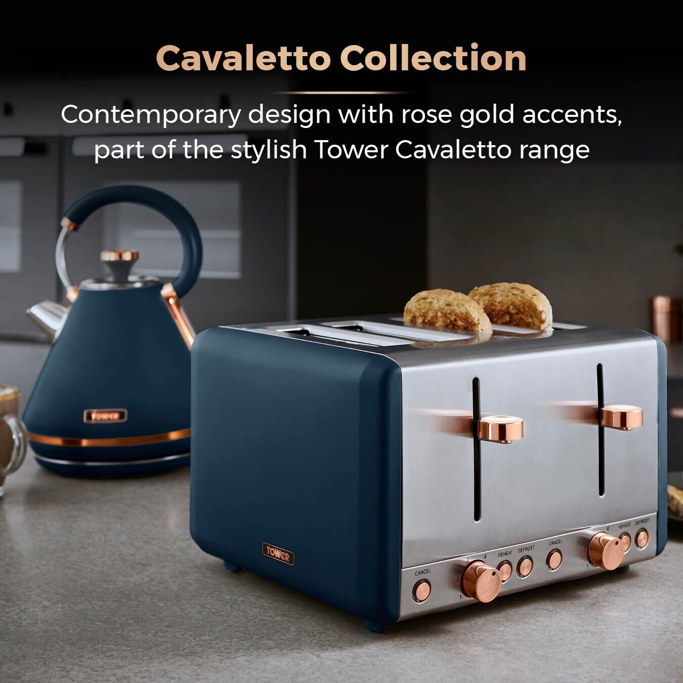 Rose gold kettle store toaster