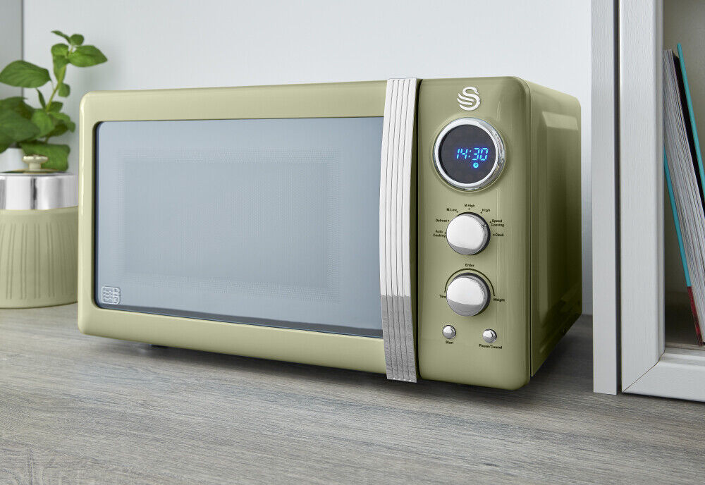 Swan deals chrome microwave